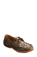 Twisted X Animal Print Boat Shoe Distressed & Leopard at Nordstrom,