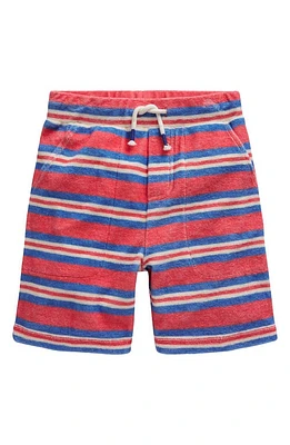 Mini Boden Kids' Stripe Terry Cloth Shorts Jam Red/Cabana Blue at Nordstrom,