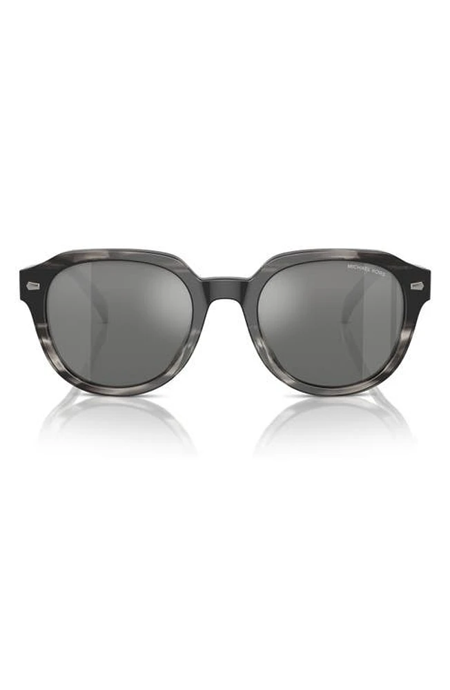 Michael Kors Eger 52mm Mirrored Round Sunglasses in Grey Mirror at Nordstrom