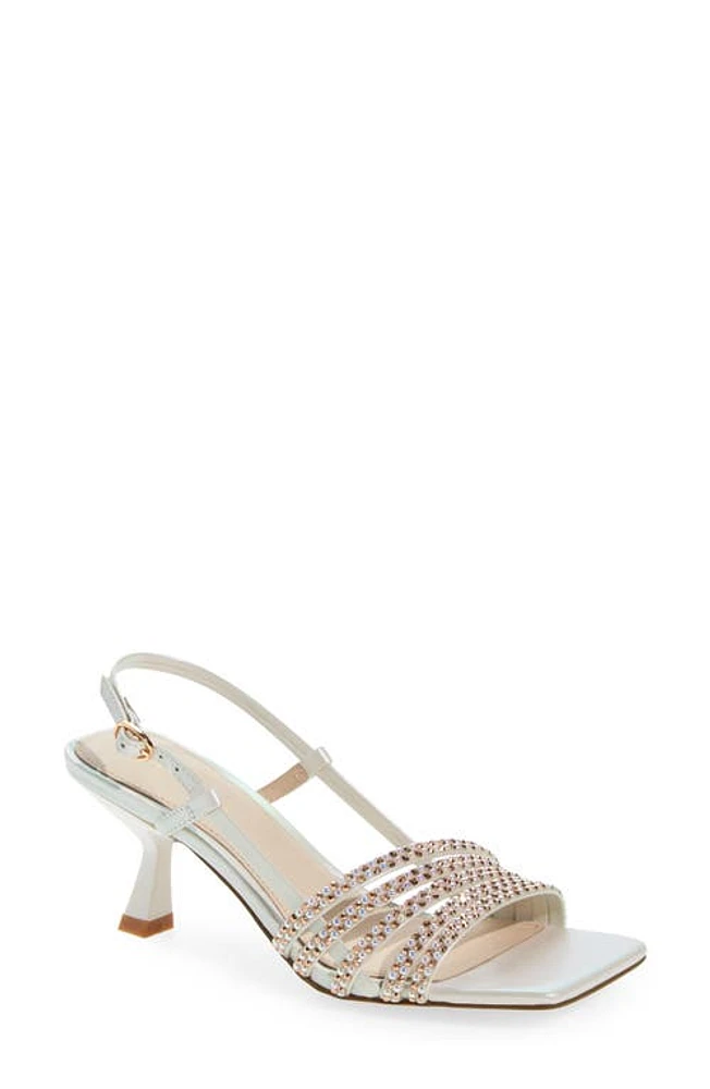 Cecelia New York Kasper Square Toe Sandal Pearl White Jewel at Nordstrom,