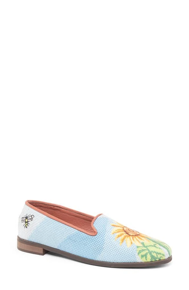 ByPaige Floral Needlepoint Loafer Sunflower On Blue at Nordstrom,