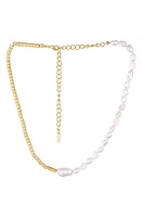 Ettika Freshwater Pearl Necklace in Gold at Nordstrom