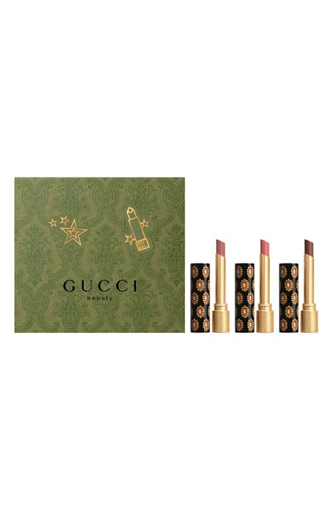 Gucci Rouge de Beauté Brillant Glow & Care Lipstick Trio in Multi at Nordstrom