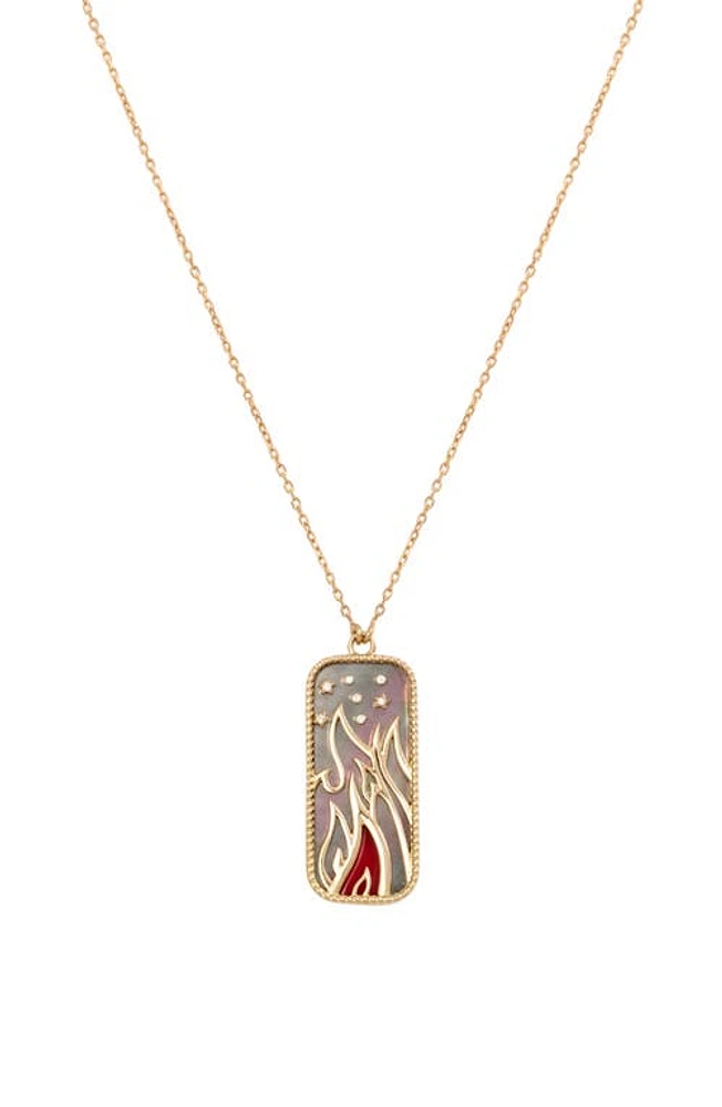 L'Atelier Nawbar Elements of Love Fire Pendant Necklace in Black Pearl/Red Coral at Nordstrom