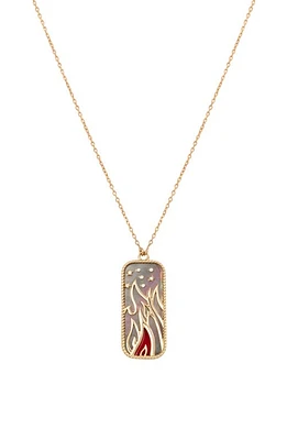 L'Atelier Nawbar Elements of Love Fire Pendant Necklace in Black Pearl/Red Coral at Nordstrom