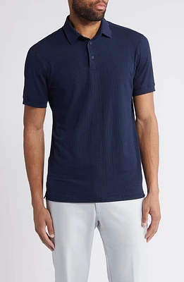 Mizzen+Main Copa Trim Fit Stripe Performance Polo in Navy Solid at Nordstrom, Size Small