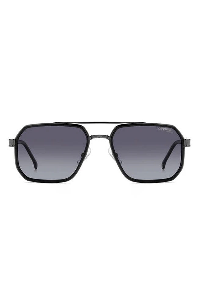 Carrera Eyewear 58mm Polarized Rectangular Sunglasses in Black Dark Ruth/Gray Sf Polar at Nordstrom