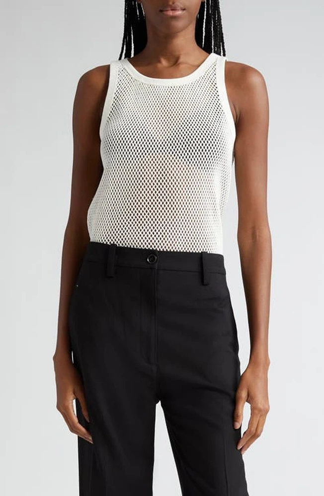 Proenza Schouler Kiki Cotton Mesh Tank White at Nordstrom,