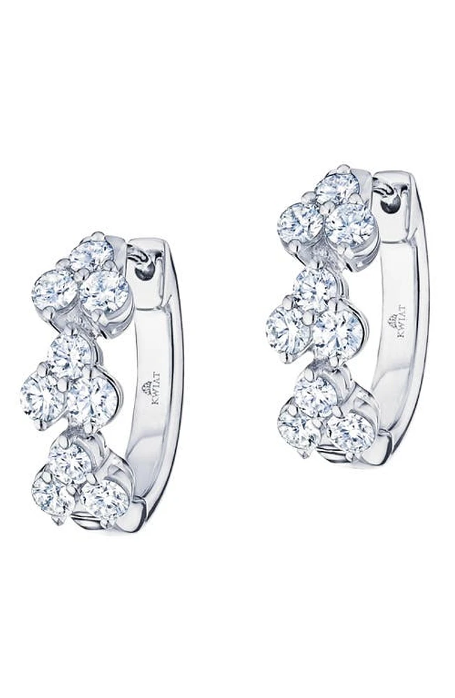 Kwiat Cluster Diamond Huggie Hoop Earrings in White Gold at Nordstrom