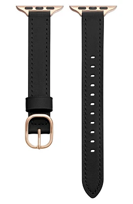 The Posh Tech Leather Apple Watch Watchband in Black at Nordstrom