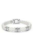 LAGOS White Caviar Triple Diamond Station Bracelet in Silver/Diamond at Nordstrom, Size 7