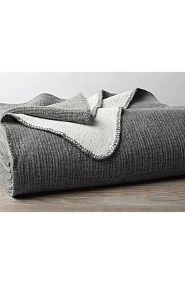 Coyuchi Cozy Organic Cotton Throw in Charcoal at Nordstrom