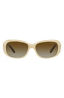 VOGUE 55mm Gradient Polarized Rectangular Sunglasses in Beige Horn at Nordstrom