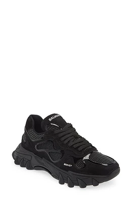 Balmain B-East Mixed Media Sneaker Black at Nordstrom,