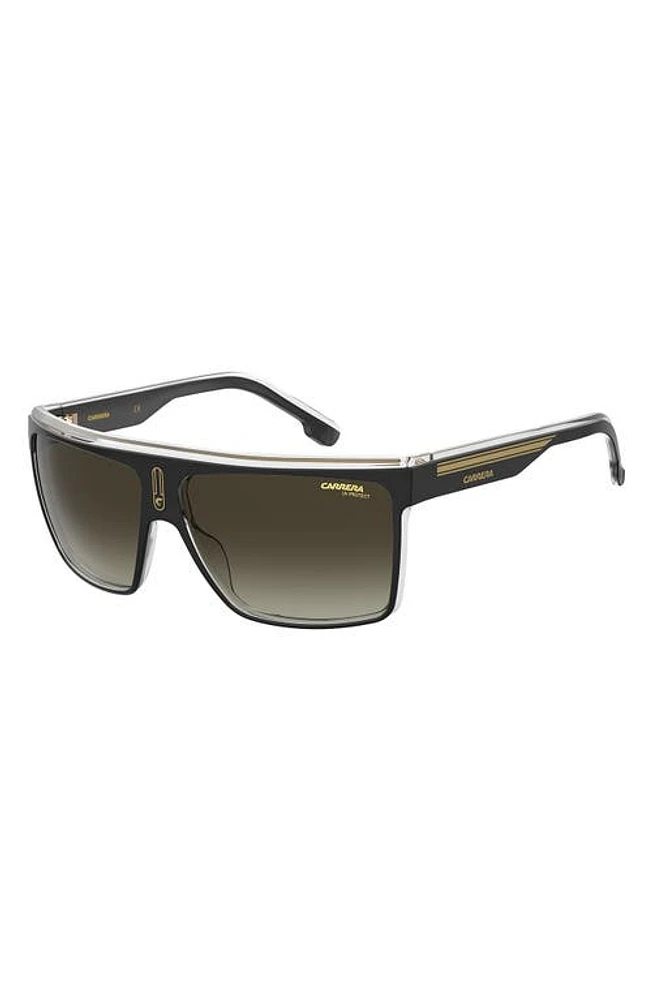 Carrera Eyewear Flat Top Gradient Sunglasses in Black Gold /Brown Gradient at Nordstrom