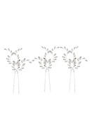 Brides & Hairpins Fawn Set of 3 Swarovski Crystal Hair Pins in Silver at Nordstrom