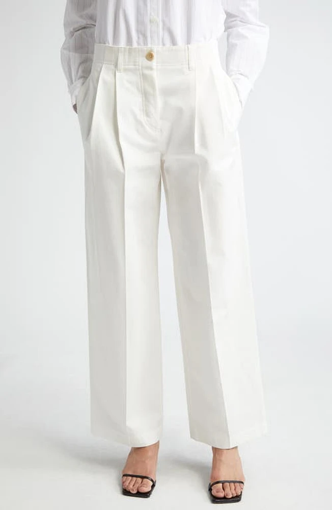 TOTEME Relaxed Fit Organic Cotton Twill Pants White at Nordstrom, Us