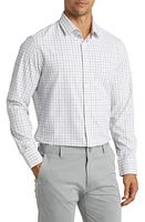 Mizzen+Main Leeward Trim Fit Plaid Performance Button-Up Shirt White Hebron at Nordstrom,