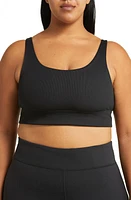 Nike Alate Solo Rib Sports Bra Black/Black/Pcg3C at Nordstrom, X