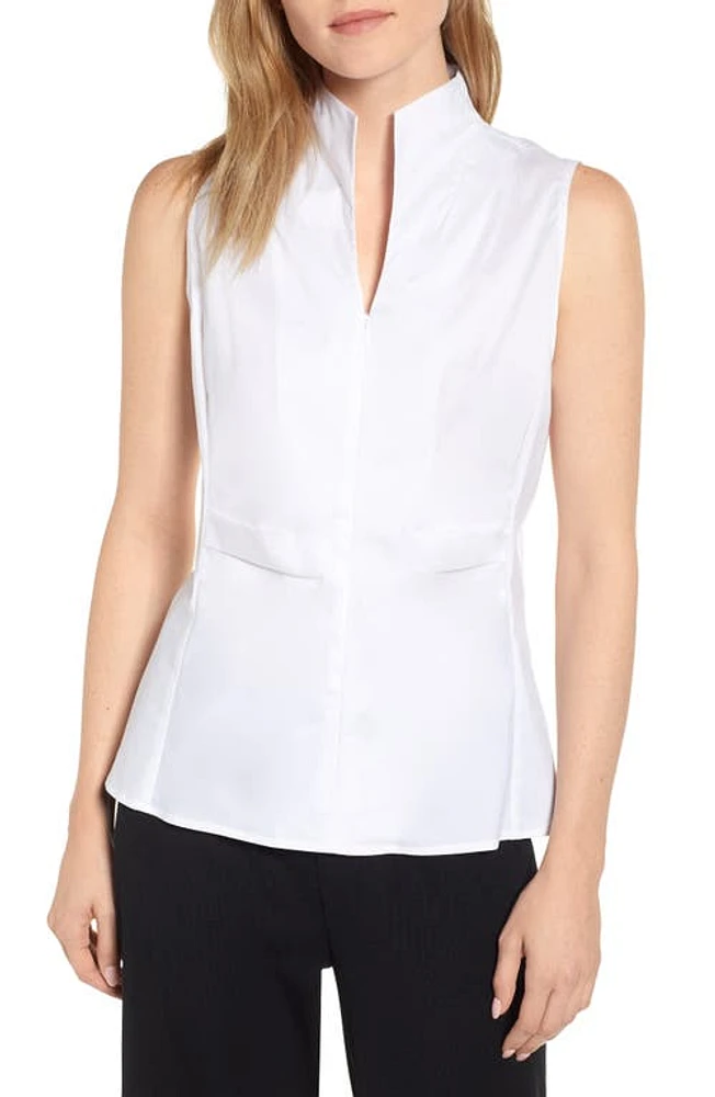 Ming Wang Sleeveless Woven Shell White at Nordstrom,