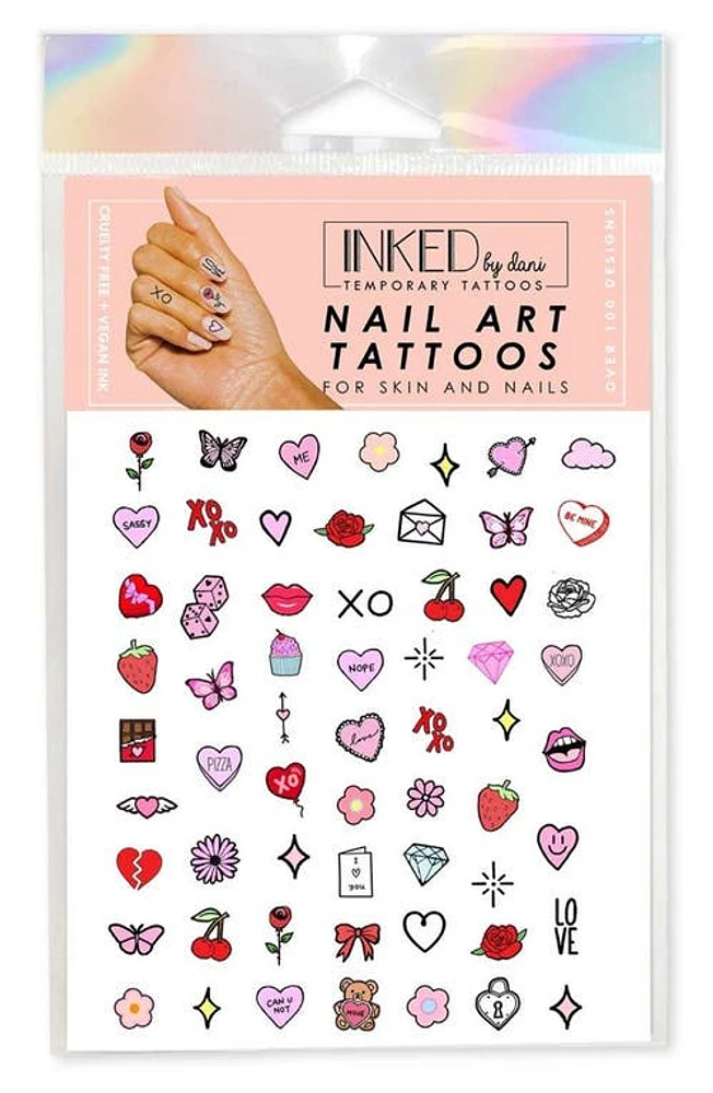 INKED by Dani Valentine's Nail Art Temporary Tattoos in Multi at Nordstrom