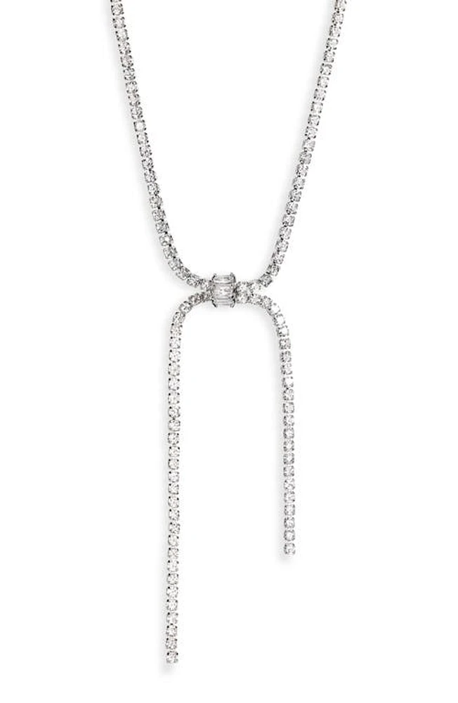 Panacea Cubic Zirconia Lariat Necklace in Silver at Nordstrom