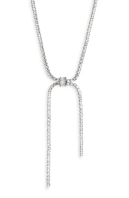 Panacea Cubic Zirconia Lariat Necklace in Silver at Nordstrom