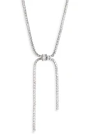 Panacea Cubic Zirconia Lariat Necklace in Silver at Nordstrom