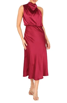 Petal & Pup Anabelle Halter Neck Satin Midi Dress Berry at Nordstrom,