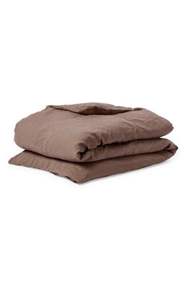 Coyuchi Relaxed Organic Linen Duvet Cover in Redwood at Nordstrom, Size Full