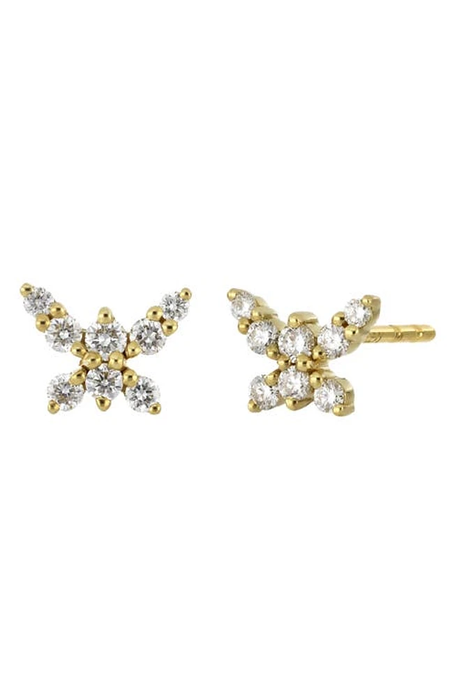 Bony Levy Diamond Butterfly Stud Earrings in 18K Yellow Gold at Nordstrom