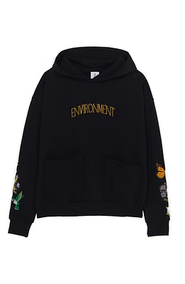 THE RAD BLACK KIDS Environment V2 Oversize Floral Embroidered Hoodie at Nordstrom, Size Medium