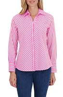 Foxcroft Mary Stripe Stretch Button-Up Shirt at Nordstrom