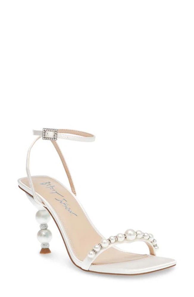 Betsey Johnson Jacy Imitation Pearl Ankle Strap Sandal at Nordstrom,