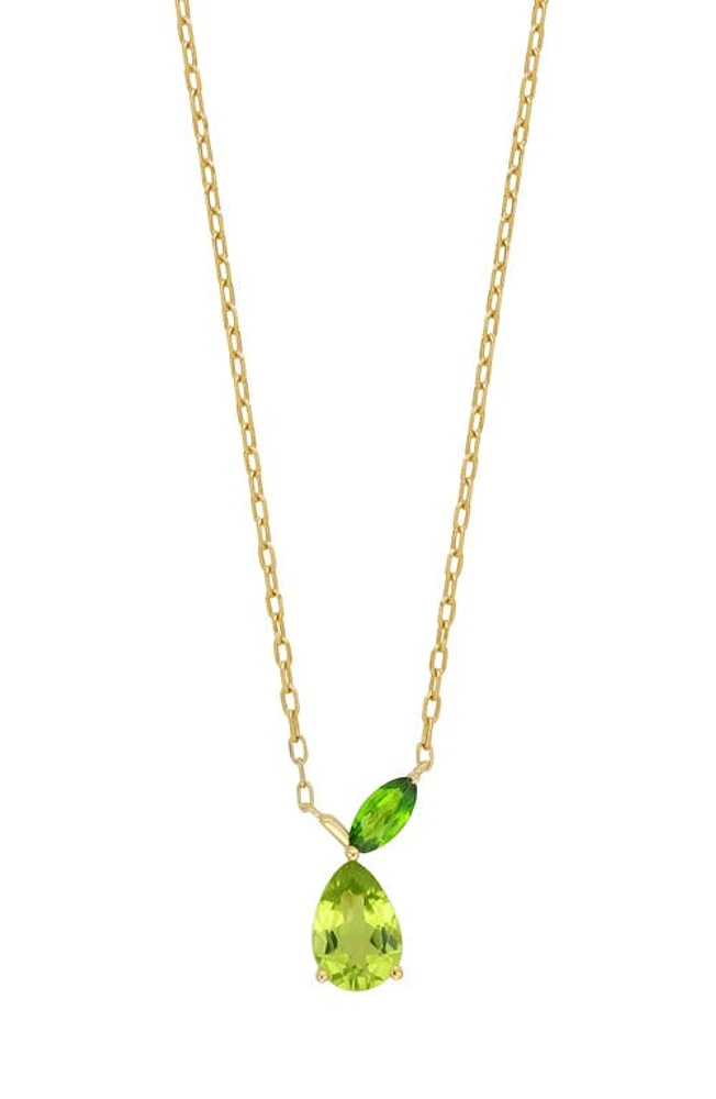 Bony Levy Peridot & Diopside 14K Gold Pendant Necklace in 14K Yellow Gold at Nordstrom, Size 18