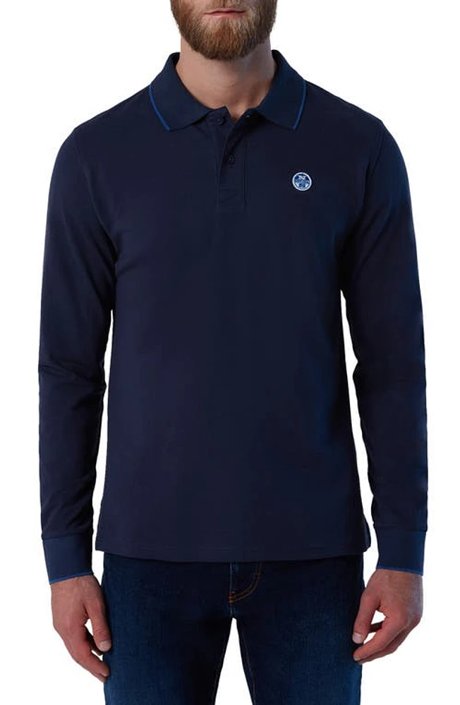 NORTH SAILS Logo Embroidered Long Sleeve Cotton Piquê Polo at Nordstrom,