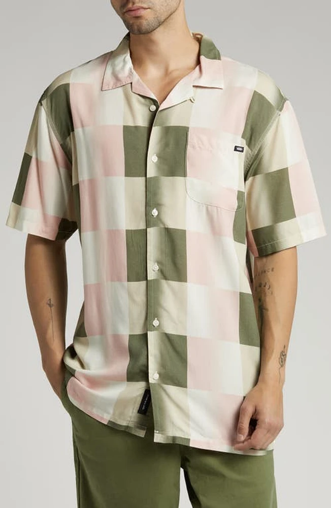 Vans Emory Block Plaid Camp Shirt Chintz Rose at Nordstrom,