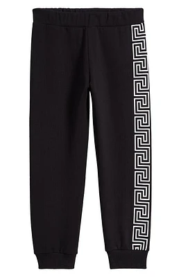 Versace Kids' La Greca Cotton Joggers 2B020 Nero Bianco at Nordstrom,