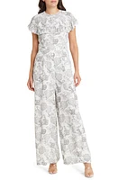 Ted Baker London Marlih Floral Wide Leg Jumpsuit White at Nordstrom,