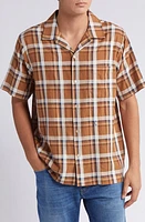 Closed Plaid Camp Shirt Sandalwood at Nordstrom,