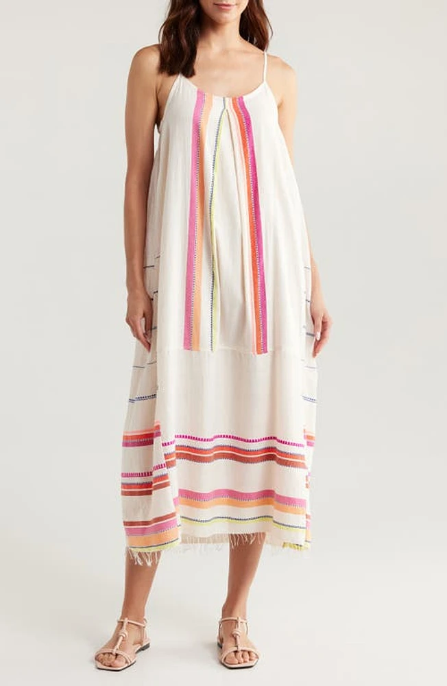 lemlem Nia Mixed Stripe Cotton Blend Cover-Up Sundress Tizita Fiesta at Nordstrom,