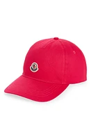 Moncler Logo Patch Baseball Cap in Pink at Nordstrom