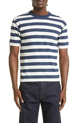 Drake's Block Stripe Cotton Hiking T-Shirt Blue /White at Nordstrom,