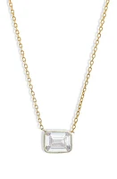 SHYMI Mini Bezel Pendant Necklace in Gold/White/emerald Cut at Nordstrom, Size 16