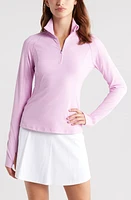 zella Replay Piqué Quarter Zip Top at Nordstrom,