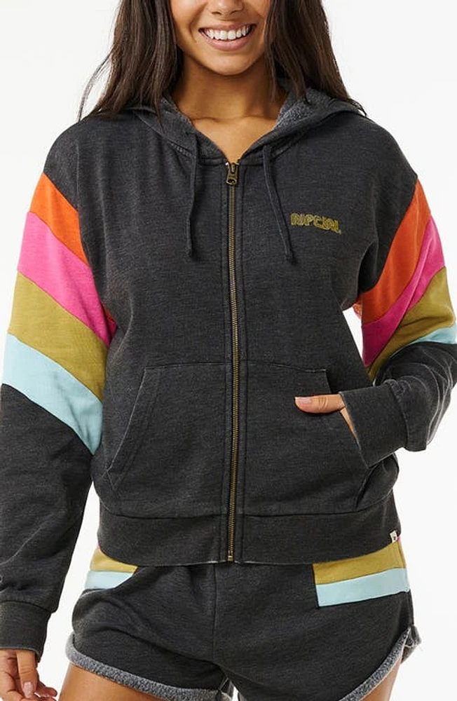 Rip Curl Surf Revival Colorblock Zip-Up Fleece Hoodie at Nordstrom,