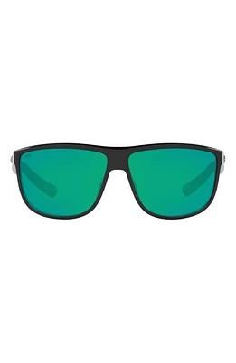 Costa Del Mar 61mm Polarized Square Sunglasses in Black Green at Nordstrom