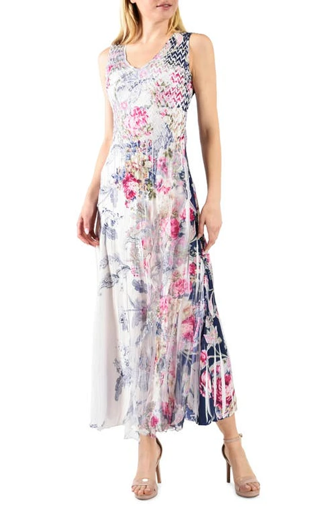 Komarov Floral Sleeveless Georgette Maxi Dress Paisley Bloom at Nordstrom,