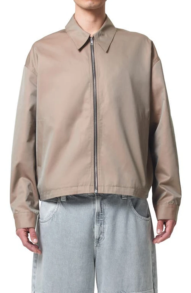 AGOLDE Saville Zip Twill Jacket Rock at Nordstrom,