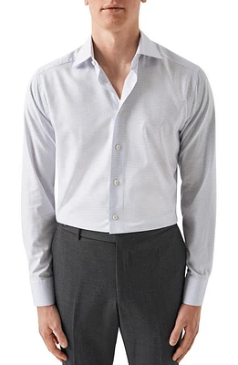 Eton Slim Fit Check Stretch Cotton Blend Shirt Light Pastel Purple at Nordstrom, - R